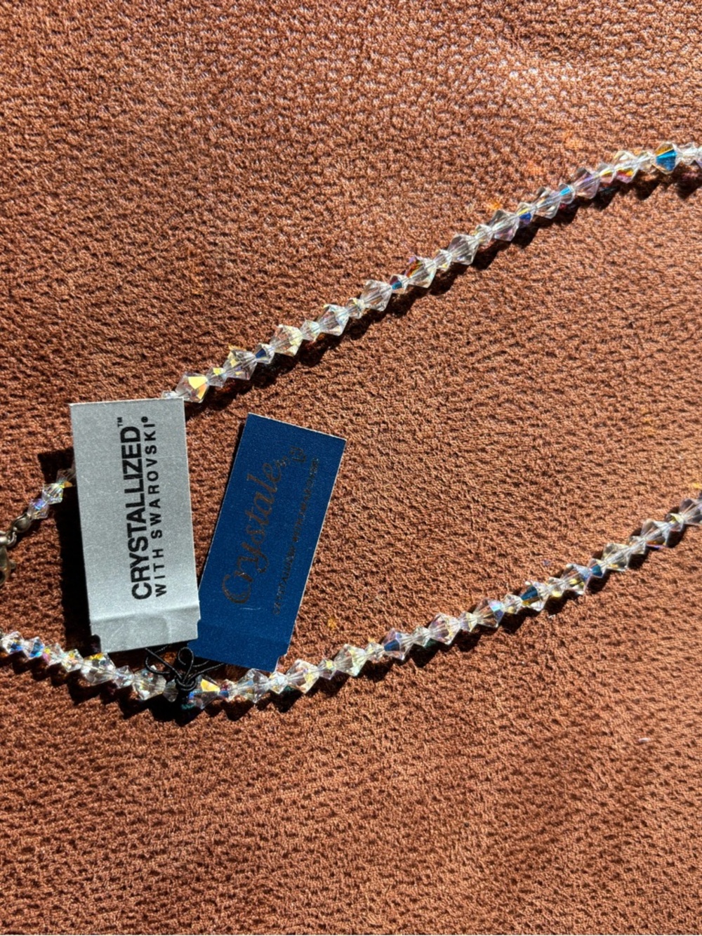 Crystalized with Swarovski iridescent bead necklace